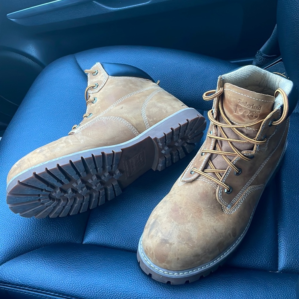 10 wide, Steel toe timberland pros light brown